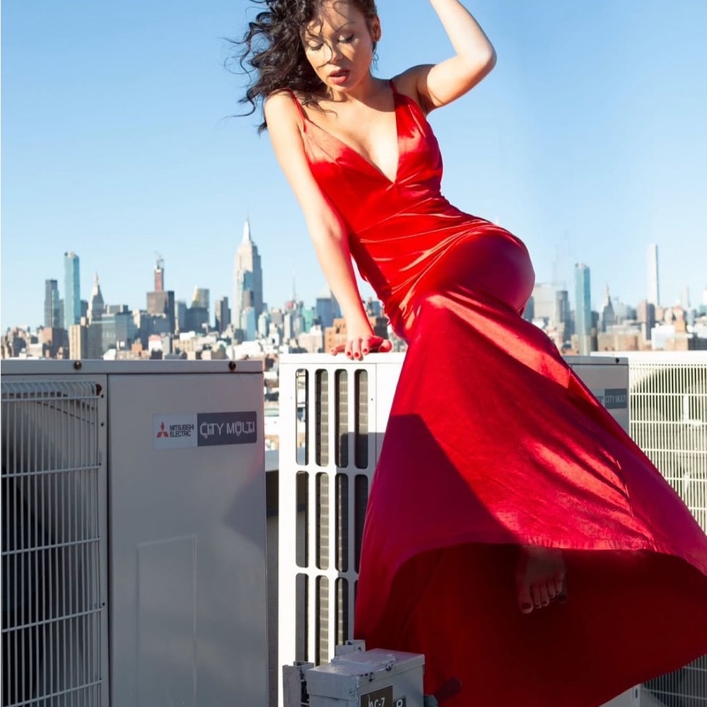 Elegant Red Maxi Dress